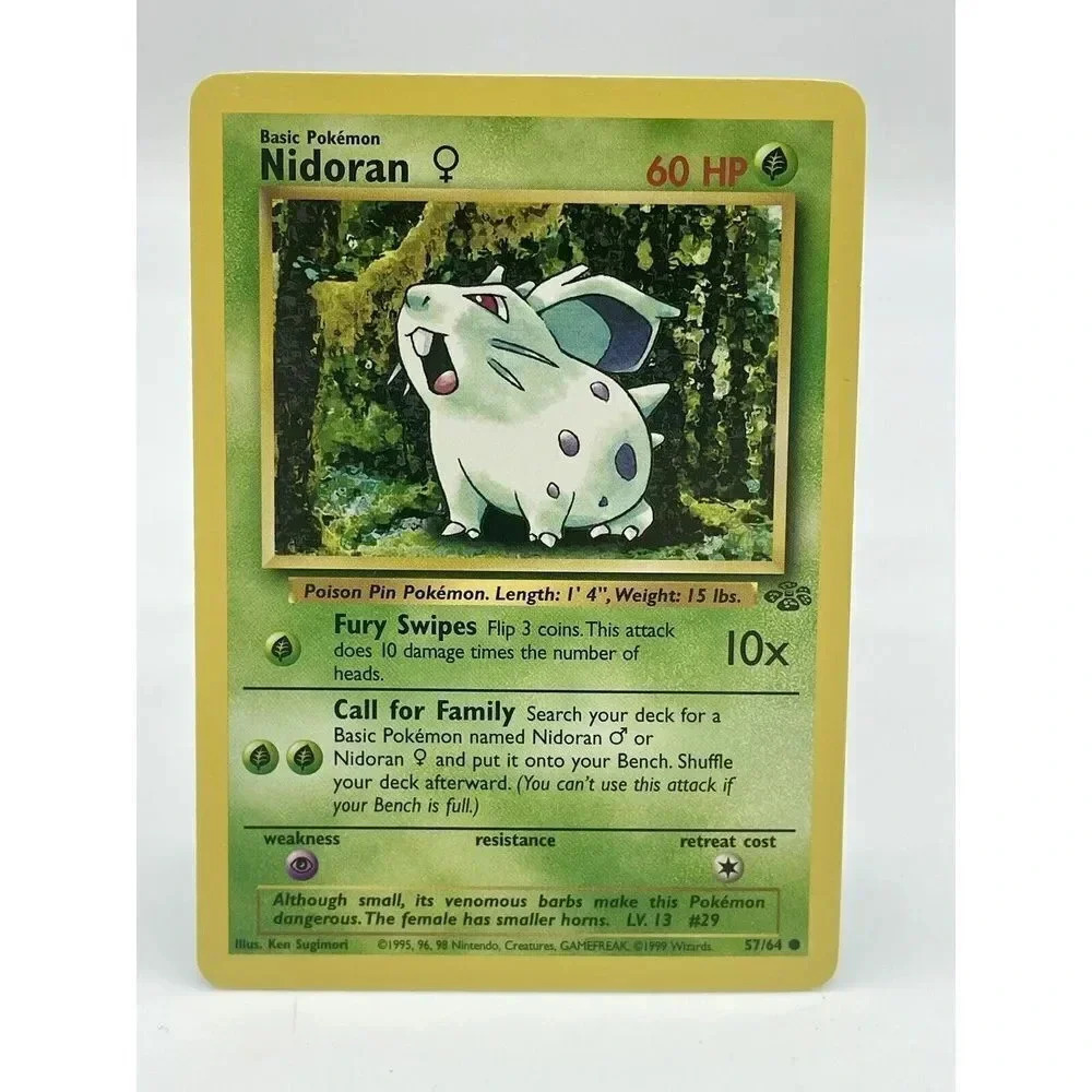Nidoran 57/64 Jungle Set Pokemon Card TCG Non Holo WOTC Vintage‎ 1999 LP
